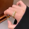Anillos apilables de doble capa con incrustaciones de diamantes brillantes para mujer, estilo nicho de alta gama, anillo de dedo índice abierto ajustable, anillo versátil y elegante