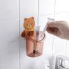 Vaso para Cepillo de Dientes de Oso Estante de Almacenamiento para Baño Vaso para Enjuague Bucal Sin Perforaciones Estante Adhesivo para Pasta de Dientes Almacenamiento de Dibujos Animados Soporte para Cepillos de Dientes