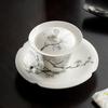 Bule de Chá Cerâmico com Flor de Ameixa Pintado à Mão com Borda de Flor de Cerâmica Pura Feita à Mão, Adequado para Uso Doméstico como Bandeja de Chá ou Bule Gaiwan