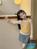 Camiseta interior base de verano elegante y ligera con protección solar para niñas Aimo Beibei, talla mediana y grande, con top de camisola en capas de encaje francés