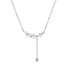 Collar Colgante de Espiga de Trigo Estilo Coreano Fresco y Dulce para Mujer, Moda de Lujo Ligero con Cadena para Clavícula con Borla de Hoja Tachonada de Diamantes