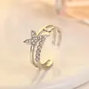 Anillo de Mariposa de Doble Capa para Mujer, Anillo de Nicho Fresco Hueco para el Dedo Índice, Estilo ins, Anillo Abierto de Mariposa de una Sola Capa con Diamante