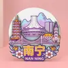 Ímãs de Geladeira 3D de Madeira de Guangxi Nanning com Marcos Turísticos de Cidades Tendência Nacionais, Ímãs de Geladeira de Souvenir de Cidade