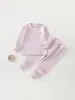 Conjunto de Ropa Interior para Bebé Ropa para Bebés y Niños Pequeños Primavera Otoño Ropa para el Hogar Pijamas Conjunto Separado de Cuello Redondo Top de Otoño Pantalones de Otoño