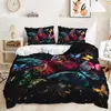 Kit de Impresión Digital de Tres Piezas Mariposa Morada Funda Nórdica 3D Ropa de Cama Amazon AliExpress Venta al por Mayor