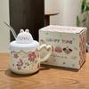 Taza de Paja con Tapa de Conejito Linda, Vaso de Agua para el Hogar de Niña Atractiva, Regalo de Cumpleaños para la Oficina, Souvenir