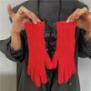 Guantes de Punto de Lana para Pantalla Táctil de Dos Dedos Invierno para Mujer Color Sólido Separados por Dedos para Hombre Guantes Gruesos Cálidos para Fotografía al Aire Libre