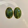 Aretes ovalados de acrílico con degradado estilo Melard para mujer, aretes de lujo ligero de alta gama, aretes de diseño de nicho para mujer