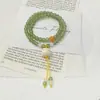 Pulsera de cuentas apiladas de doble capa estilo chino para mujer, pulsera sencilla de tacto frío, gran belleza, valor antiguo.