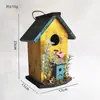 Pared de Productos Nuevos Transfronteriza Casa para Pájaros Montada en Pared Madera Maciza Exterior Nido de Pájaros para Jardín Decoración de Patio Nido de Pájaros Artesanías de Madera Adorno Colgante