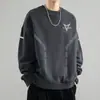 Sudadera para Hombre con Felpa Invierno Estilo 2026 Nueva Cuello Redondo Holgada Otoño Sin Capucha Superior Juvenil Manga Larga Ropa de Abrigo para Hombre