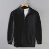 Novo Suéter Masculino de Zíper Meia-Gola Outono/Inverno 2026 Pulôver Estilo Coreano Slim Fit Casual Malha de Manga Longa