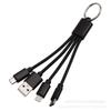 Cable de Carga para Llavero USB, Batería Portátil Trenzada Neutra con Forma de Corazón, Cable de Datos Tres en Uno, 13 cm