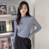 Camisa Base de Seda de Leche Lijada para Mujer, Todas las Combinaciones, Cálida, Manga Larga, Nuevo Otoño e Invierno, Camisa Interior de Terciopelo Alemán
