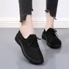 Sapatos de Pano Velho de Pequim Femininos Esportivos e de Lazer Sapatos Baixos Respiráveis Antiderrapantes Solado Macio Sapatos de Trabalho Pretos Sapatos de Dança Dropshipping Transfronteiriço