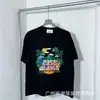 Camiseta Roja de Verano de Manga Corta con Logo Blanco de Casablanca, Marca de Moda Tendencia, Cuello Redondo, Estampado Minimalista, Redondo, Niche Casa