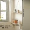 Estante de almacenamiento de madera de doble capa con borlas y cuentas, tejido a mano, transfronterizo, sencillo, para sala de estar, dormitorio, decoración de pared