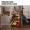 Carrito de cocina de madera maciza, estante de almacenamiento, de pie, multicapa, canasta móvil para frutas y verduras, estante de almacenamiento para snacks en casa