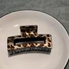 Pinza Transfronteriza Europea y Americana con Estampado de Leopardo Elegante Patrón de Cuadros Vaca Geométrico Rectangular Placa Trasera Horquilla Accesorio para el Cabello
