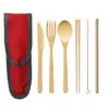 Amazon Set de Regalo de Cubiertos Portátiles Ecológicos para Exteriores Juego de Cubiertos Estilo Japonés de Bambú y Madera