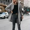 23 otoño e invierno Nuevo abrigo de lana popular europeo y americano para mujer, grueso individual, talla grande, largo, calidad Amazon, abrigo ni transfronterizo