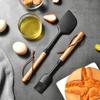 Cocina Hogar Mango de Madera Silicona Espátula Brocha para Aceite Juego de Herramientas para Hornear Resistente a Altas Temperaturas Brocha para Aceite para Barbacoa Espátula para Crema