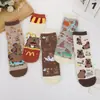 Calcetines de Capibara para Mujer, Estilo Coreano Dibujos Animados Lindos Calcetines de Tubo Recto, Otoño e Invierno Algodón Puro Estilo Universitario Calcetines Largos al por Mayor