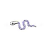 Pendientes de Aleación de Titanio ASTMF-136 con Forma de Serpiente y Circonita G23 Titanio Nuevos Pendientes de Labio con Forma de Serpiente Joyería Cabeza