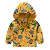 Chaqueta con capucha y cremallera para niños y niñas, temporada de primavera y otoño 2026, estampado de dinosaurio de dibujos animados, chaqueta casual
