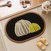Alfombrilla de baño Beibei Calabaza de Tierra de Diatomeas Antideslizante para Ducha y Entrada de Inodoro, Alfombrilla Absorbente Especial