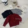 Suéter de Menina para Primavera e Outono Moda Bebê Crianças Personalizado Tendência Estilo Coreano Estilo College Cardigan Jaqueta de Tricô com Laço