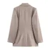 Exportación Transfronteriza Ropa de Mujer 2025 Otoño Estilo Europeo y Americano Hombro Recto Botón Único Chaqueta de Traje Pequeña Top E490376