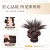 Peruca coque de pena com presilha de garra, coque naturalmente fofo, elástico de cabelo de alta qualidade com estampa de leopardo, peruca coque baixo