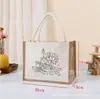 Bolsa de Patchwork de Lona, Bolsa de Yute para Niños Personalizada de Graffiti DIY, Bolsa de Regalo sin Estampar, Bolsa de Lona
