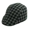 Gorra retro para hombre, boina a cuadros de otoño e invierno, gorra coreana de mediana edad, gorra progresiva informal Joker, venta al por mayor