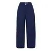 Jeans Soltos de Cintura Alta Estilo Europeu e Americano Calças de Trabalho Americanas com Senso de Design, Calças Versáteis de Perna Reta Emagrecedoras de Comprimento Total Wide-Leg