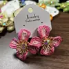 Pendientes Florales Grandes de Rafia Estilo Vacacional Junto al Mar Populares de Lujo Ligero Pendientes de Estrella de Mar Pendientes Elegantes de Nicho