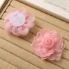 Flor de Camelia Artificial de Malla Multicapa con Borde Quemado de 9 cm, Brote Floral, Accesorios para el Cabello Hechos a Mano para DIY, Pasador, Accesorios para Ropa, Accesorios de Joyería