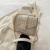 Bolsa Mensageiro Fashionável Linda Bolsa Quadrada Pequena Estilo Coreano Design Nicho Francês Bolsa Feminina 2024 Nova Bolsa de Ombro com Corrente Fashionável