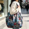 Bolsa de Compras Ecológica con Estampado de Dibujos Animados Linda Bolsa de Compras de Verduras para Mamá Gran Capacidad Plegable Portátil Estilo Femenino