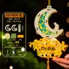 Lanternas de bambu do Festival do Meio Outono, lanternas portáteis de coelho brilhantes para crianças, kits de artesanato DIY, lanternas de palácio estilo antigo para barracas