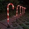 Luces Solares de Suelo Transfronterizas Patio Árbol de Navidad Estrella de Cinco Puntas Copo de Nieve Bastones Iluminación Decorativa Guirnaldas de Luces Led