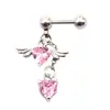 Pendientes de Ala en Forma de Corazón para Mujer de Amazon Transfronterizos, Pendientes Alados, Oso con Forma de Corazón, Ángel, Lazo, Delicados y Dulces