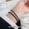 Pulsera de Cuentas de Plata de Ley S925 Granate Plata Joyería Niche Elegante Lujo Ligero Simple para Mujer Pulsera de Rubí Granate