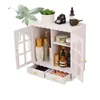 Gabinete de almacenamiento para baño, estante de plástico impermeable de pie para baño, estante multicapa para artículos de tocador