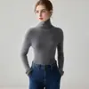 2026 Novo Suéter de Caxemira 100% Puro Outono Inverno Feminino Gola Alta Tricô Slim Fit Suéter Macio e Felpudo Conjunto de Camada Base
