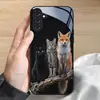 Adequado para capa de celular Samsung S26ULTRA, capa protetora S24 com tema de gato, capa de vidro temperado A57, capa A07 com coruja, A16