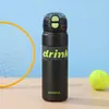 Mango de aspiradora de aspecto elegante, termo de doble bebida con resorte para estudiantes, taza de agua portátil para exteriores con pajilla, venta al por mayor personalizada