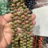 Pulsera tejida a mano con cuentas naturales, agujero horizontal, redonda, gota de agua, con cuentas de jade y cristal, accesorios de joyería
