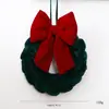 Guirlanda de Natal de Veludo Transfronteiriça Enfeite para Porta da Frente Laço Trançado DIY Decoração de Natal Ornamento Pendurado